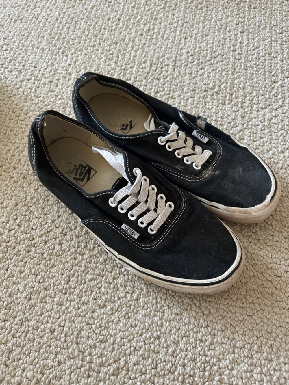 Vans Black Canvas Low-Top Sneakers with White Accents